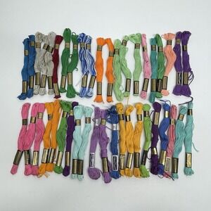 Vintage Coats & Clark's Embroidery Floss Thread Lot of 41 Skeins Assorted Colors